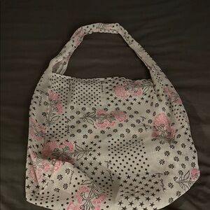 Free People Pink and Black Patterned Tote